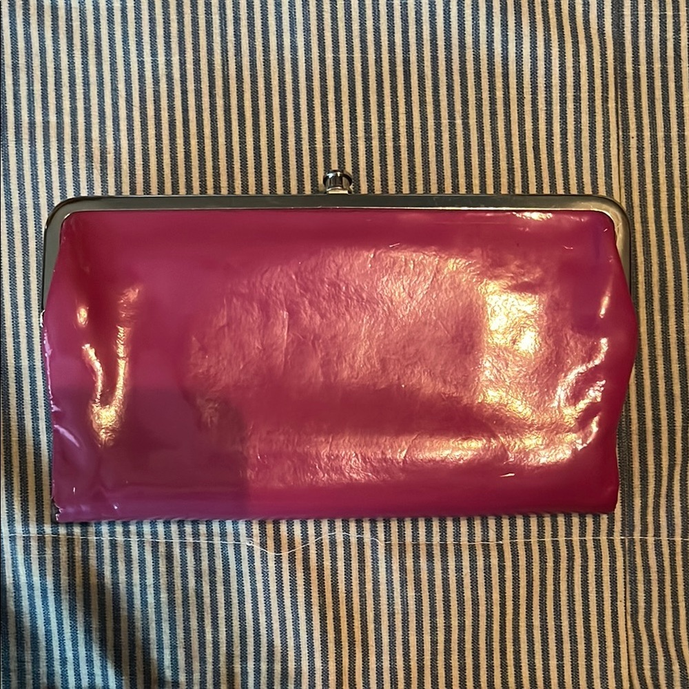 HOBO Pink Clutch Wristlet with Glossy Finish